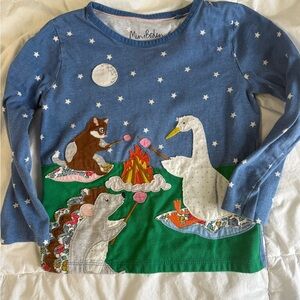 Mini Boden Blue Starry Night Animal Shirt